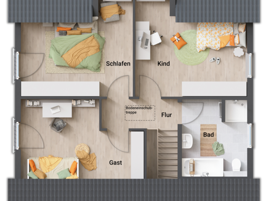 Grundriss Einfamilienhaus Flair 125 Dachgeschoss