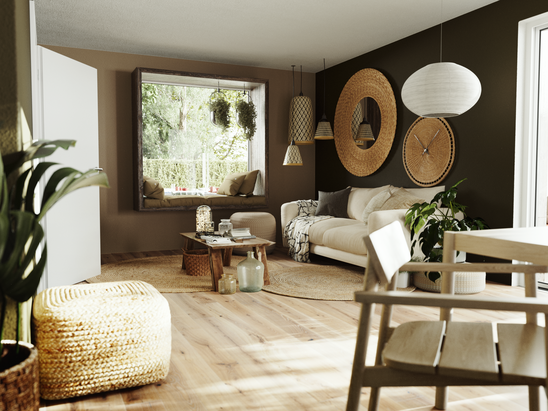 Einblick ins Wohnzimmer 